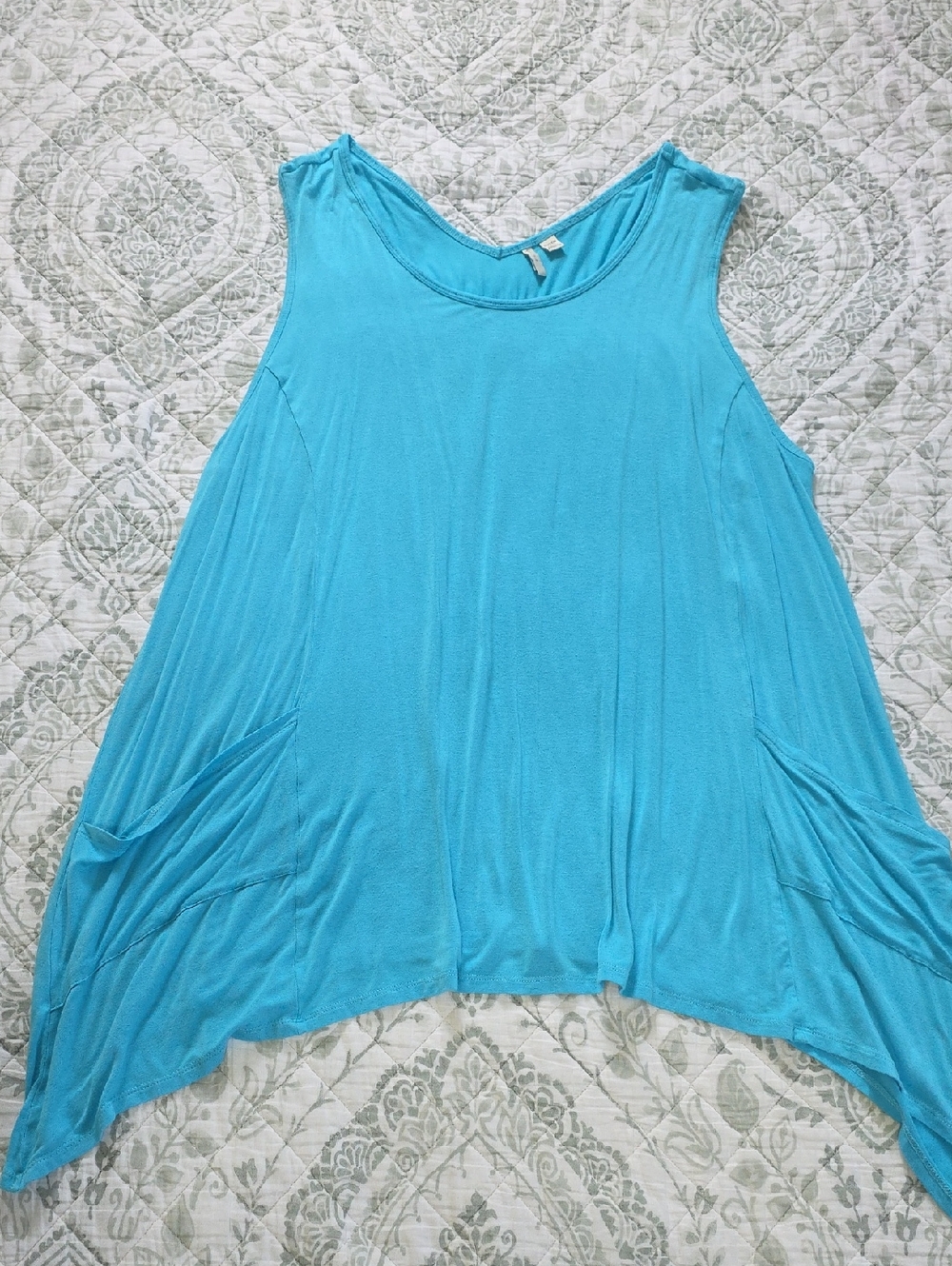 Flowy Tank Top in Aqua Blue